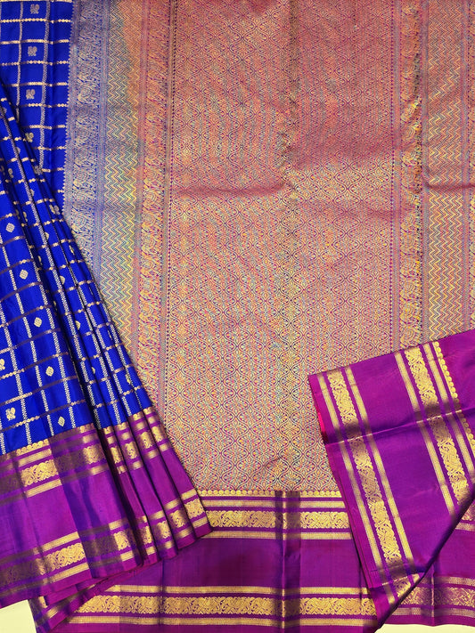 Traditional Kanjivaram Brocade Silk Saree with Gatti Border and Rich Pallu