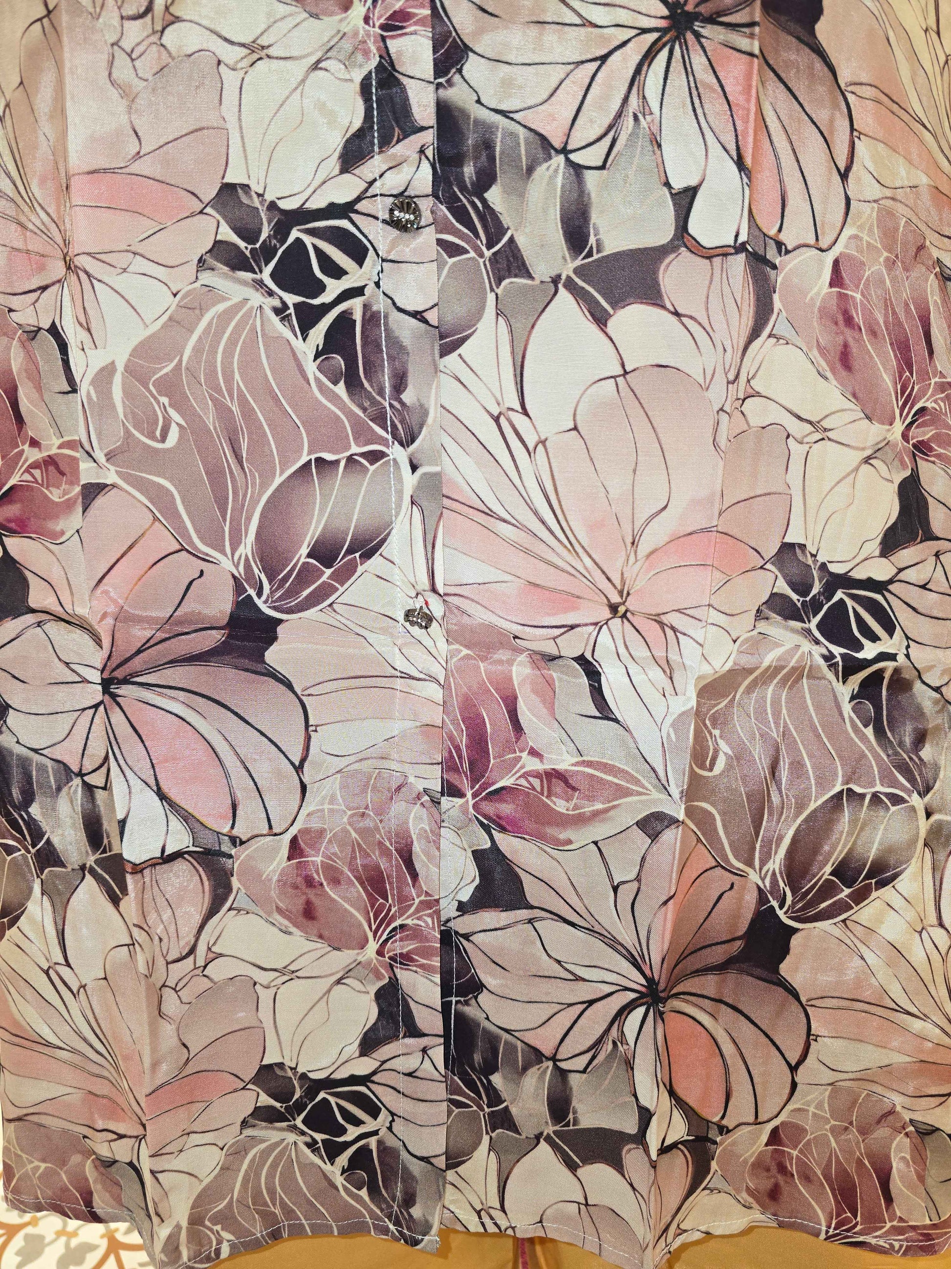 Floin material floral prints western short frock for women with colar neck and ¾ sleeves