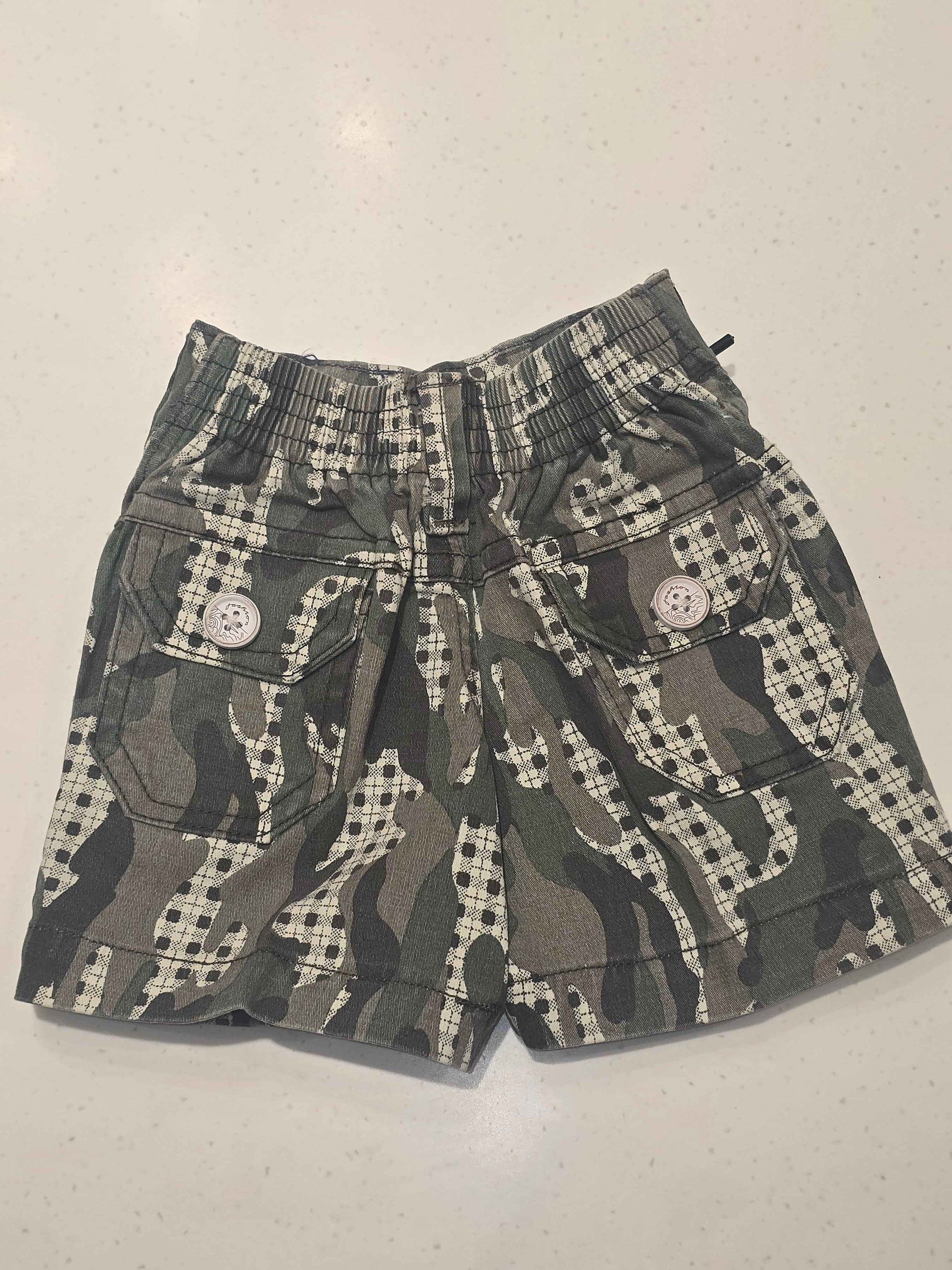 Denim jeans material shorts with round elasticable