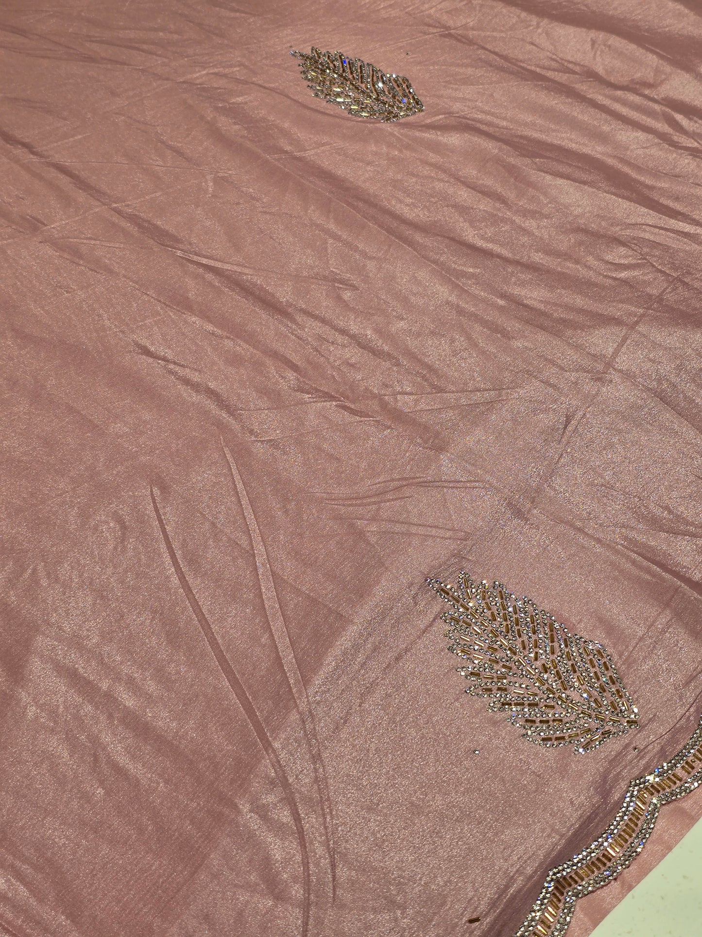 Organza with stone work saree and border Party wear