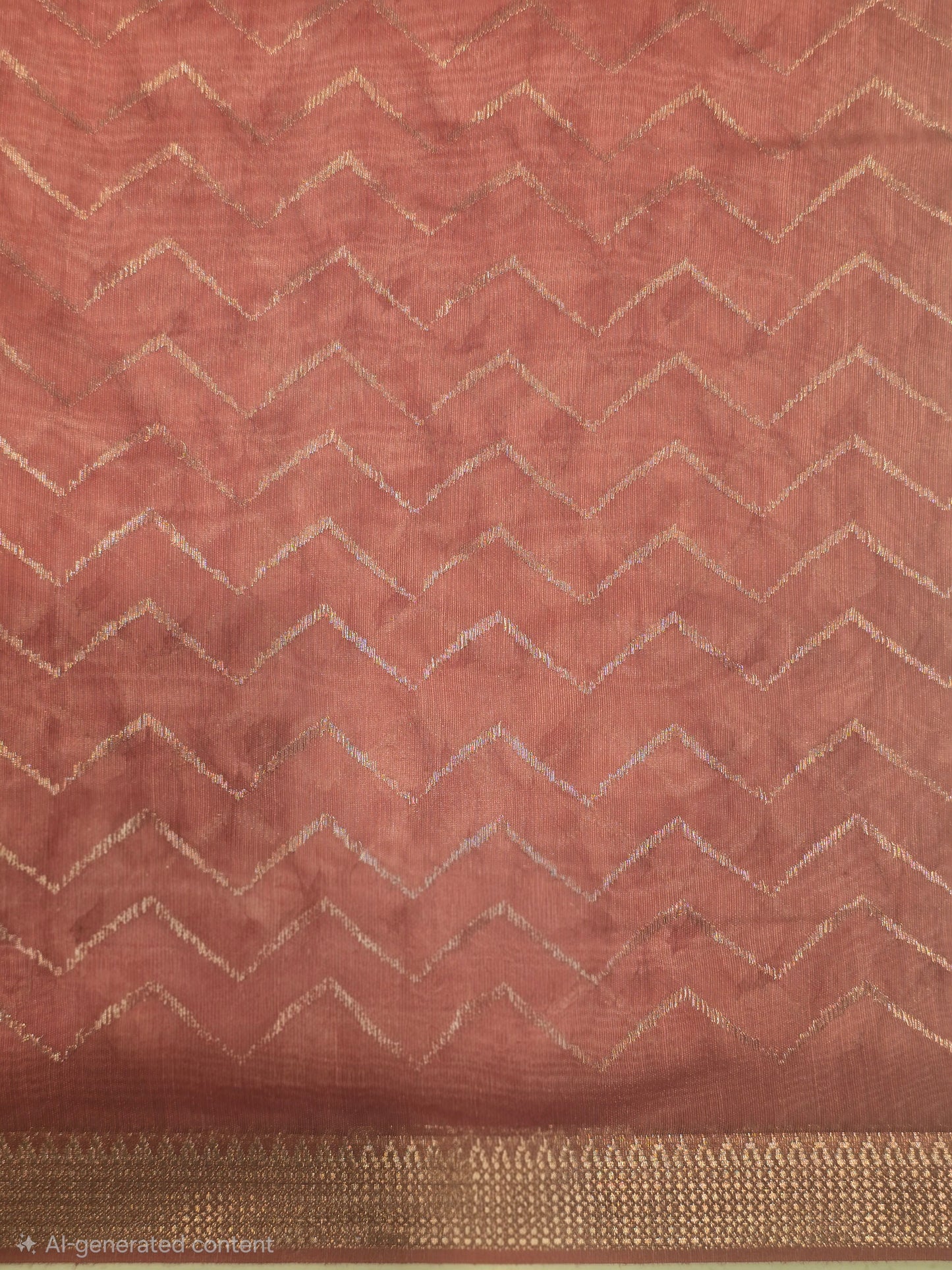 Cotton Lining Floral Printed Saree with Zigzag Horizontal Design | Soft Daily Wear Cotton Saree