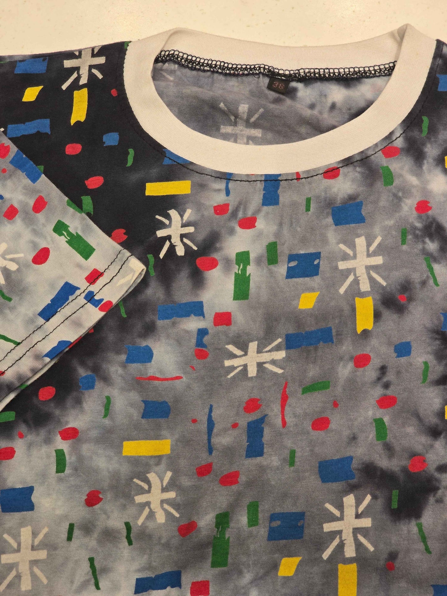 Printed lycra Material tshirt for boys with round neck