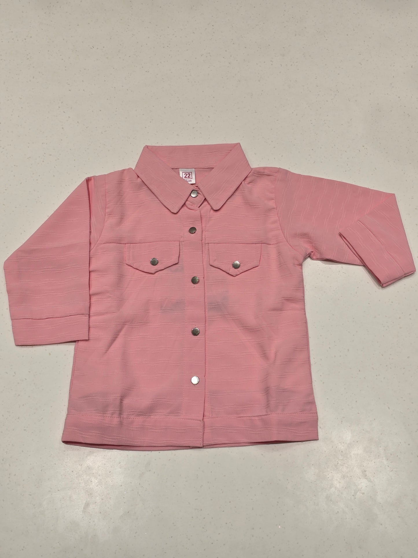 Girls Peach Chiffon Layered T Shirt Top