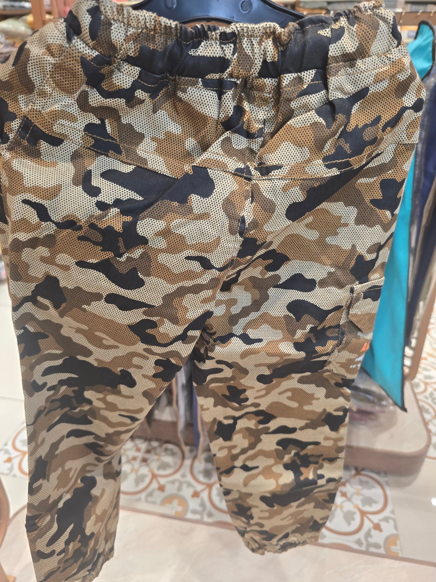 Kids Cotton Cargo Pant with Military Camouflage Pattern – Comfortable Summer Wear