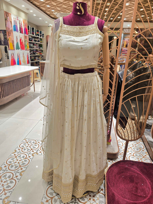ivory and gold lehenga choli set
