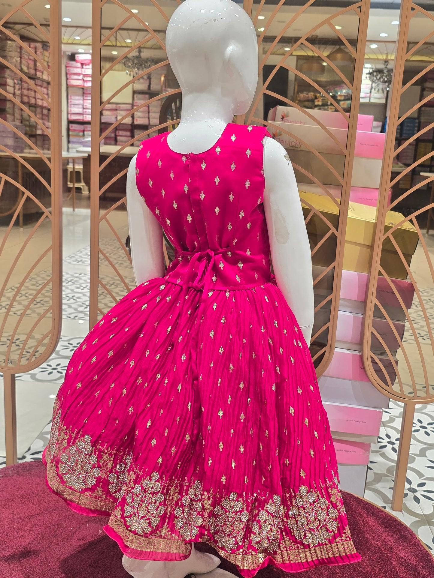 Rani Pink Georgette Skirt Top for Girls