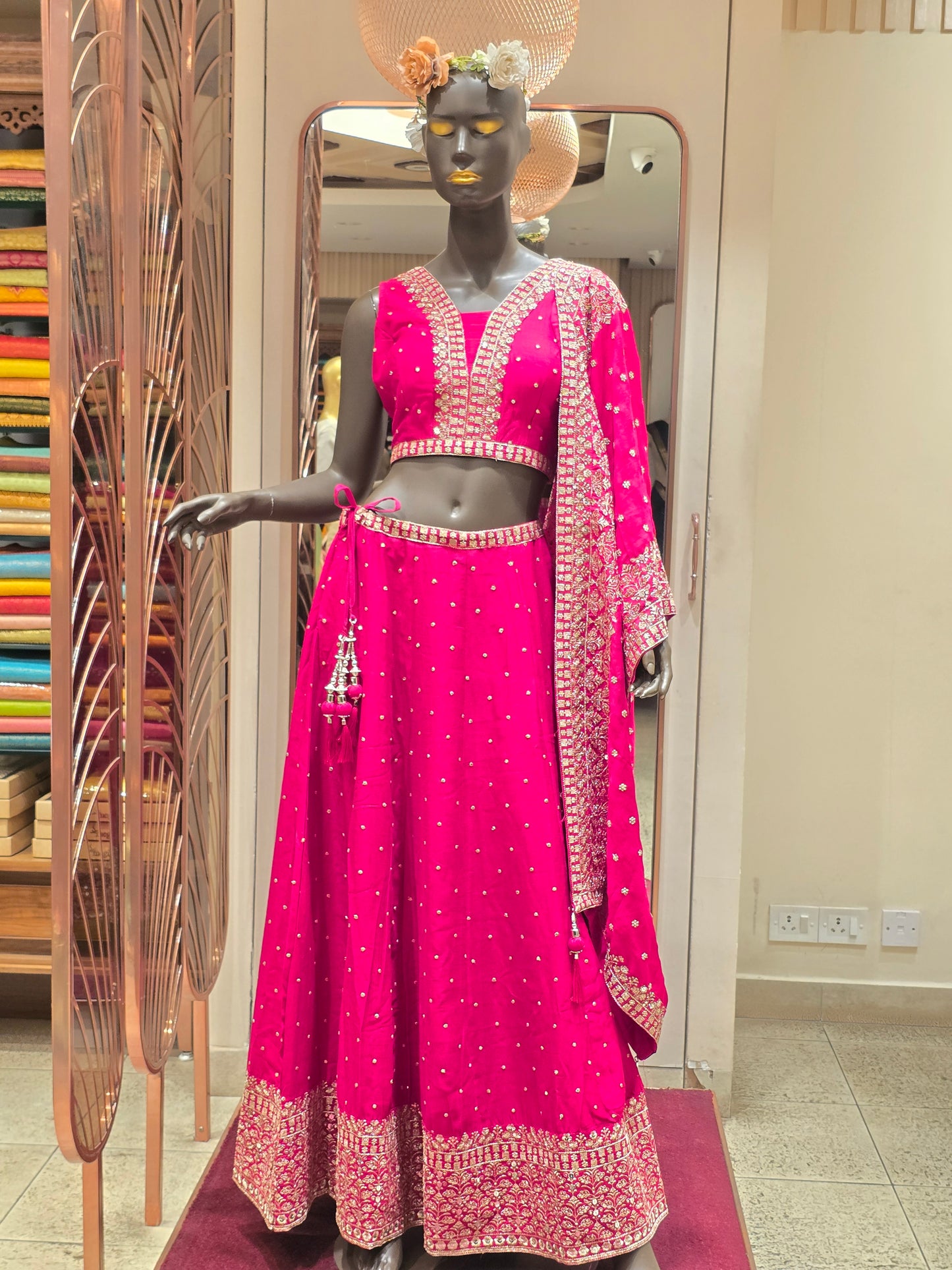 Georgette Lehenga Set with zari embroidery