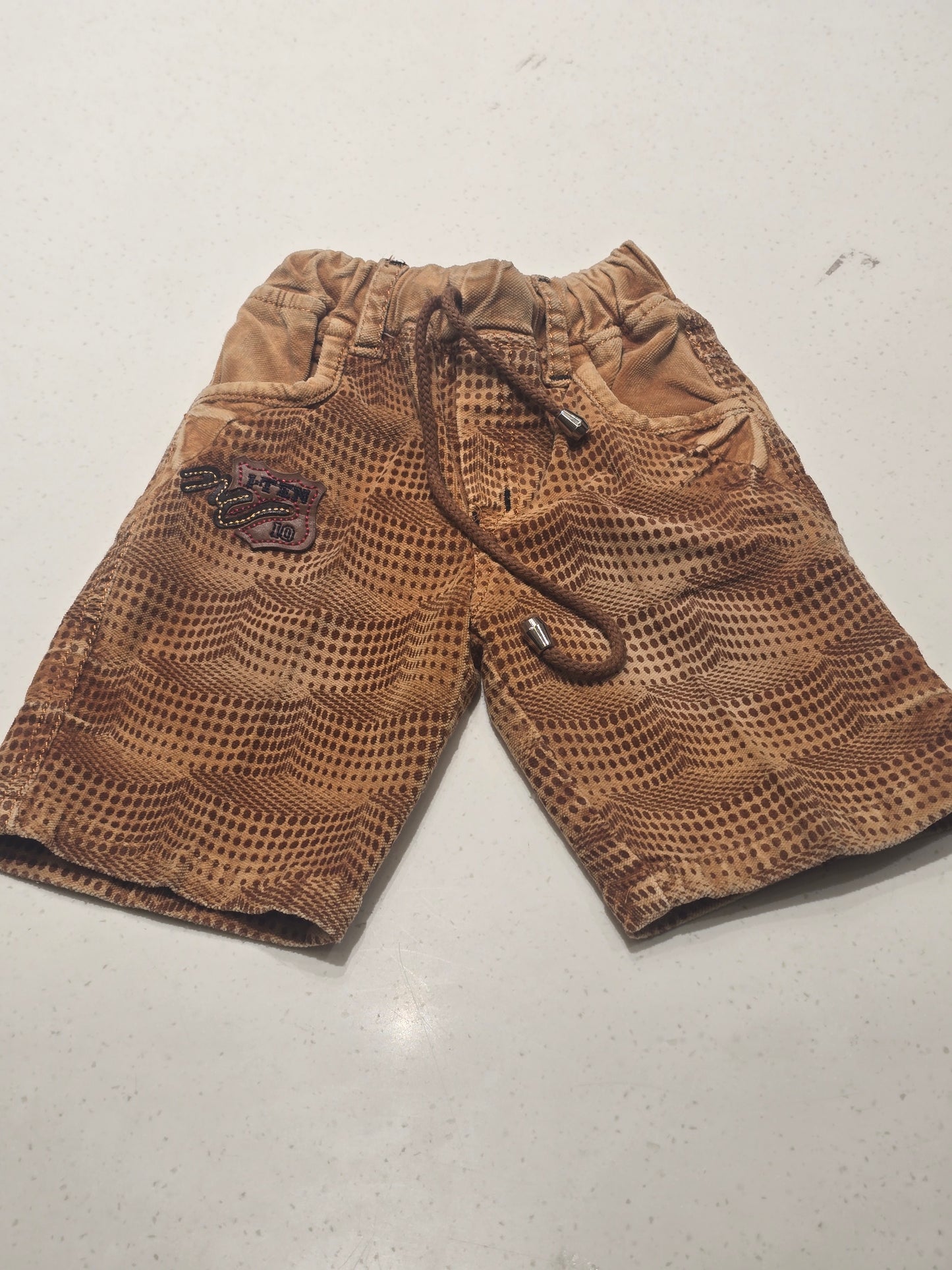 Baby Girls Rust Corduroy Elastic Waist Shorts