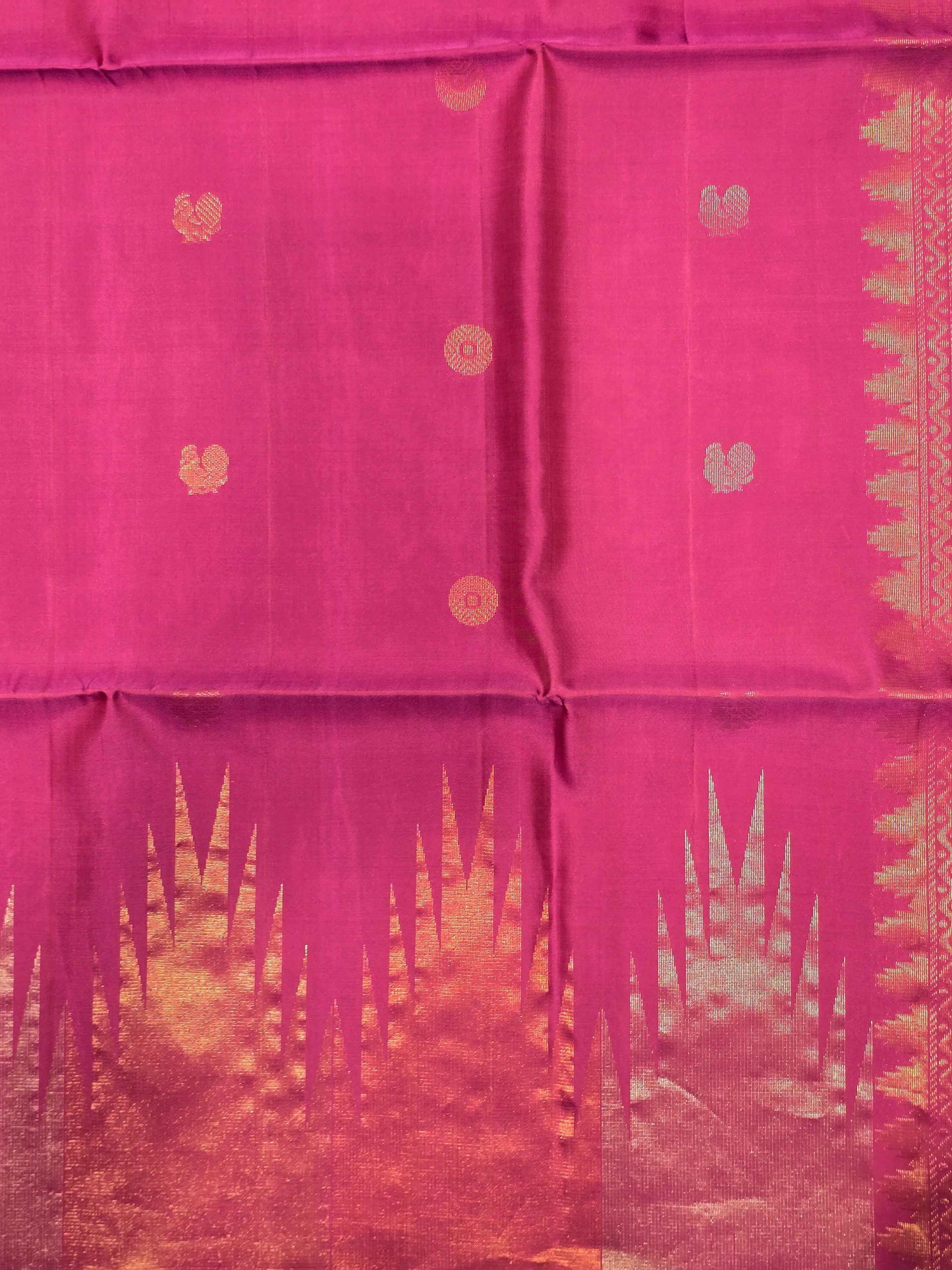 Pure softsilk saree with temple border design