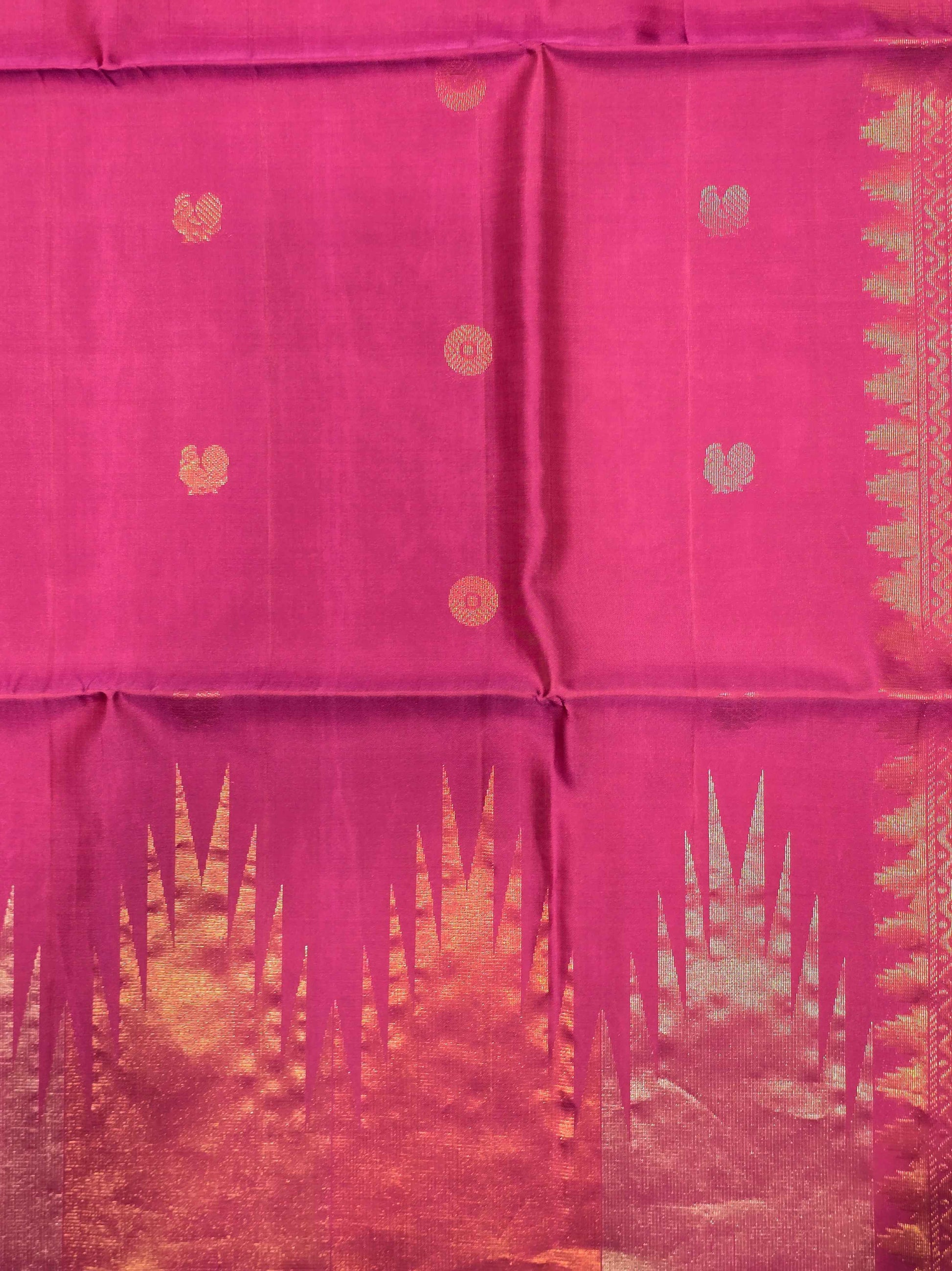 Pure softsilk saree with temple border design