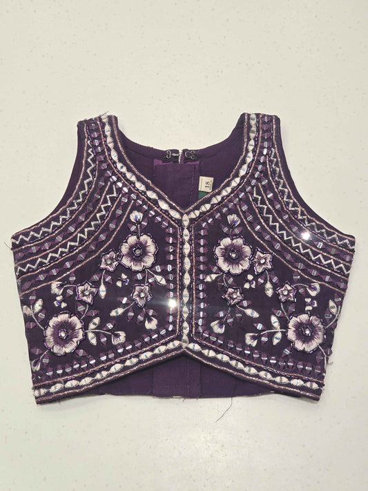 purple children's lehenga choli set