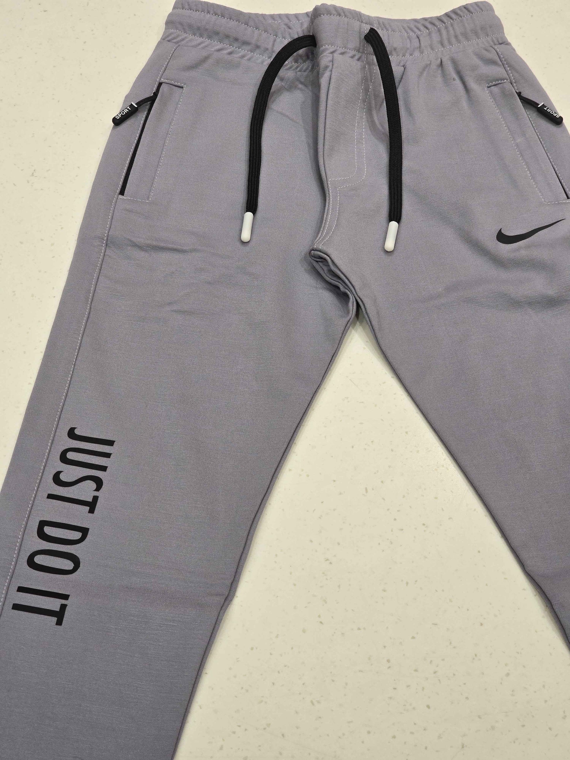 Jersey material gray color pant for boys with Elasticable waist