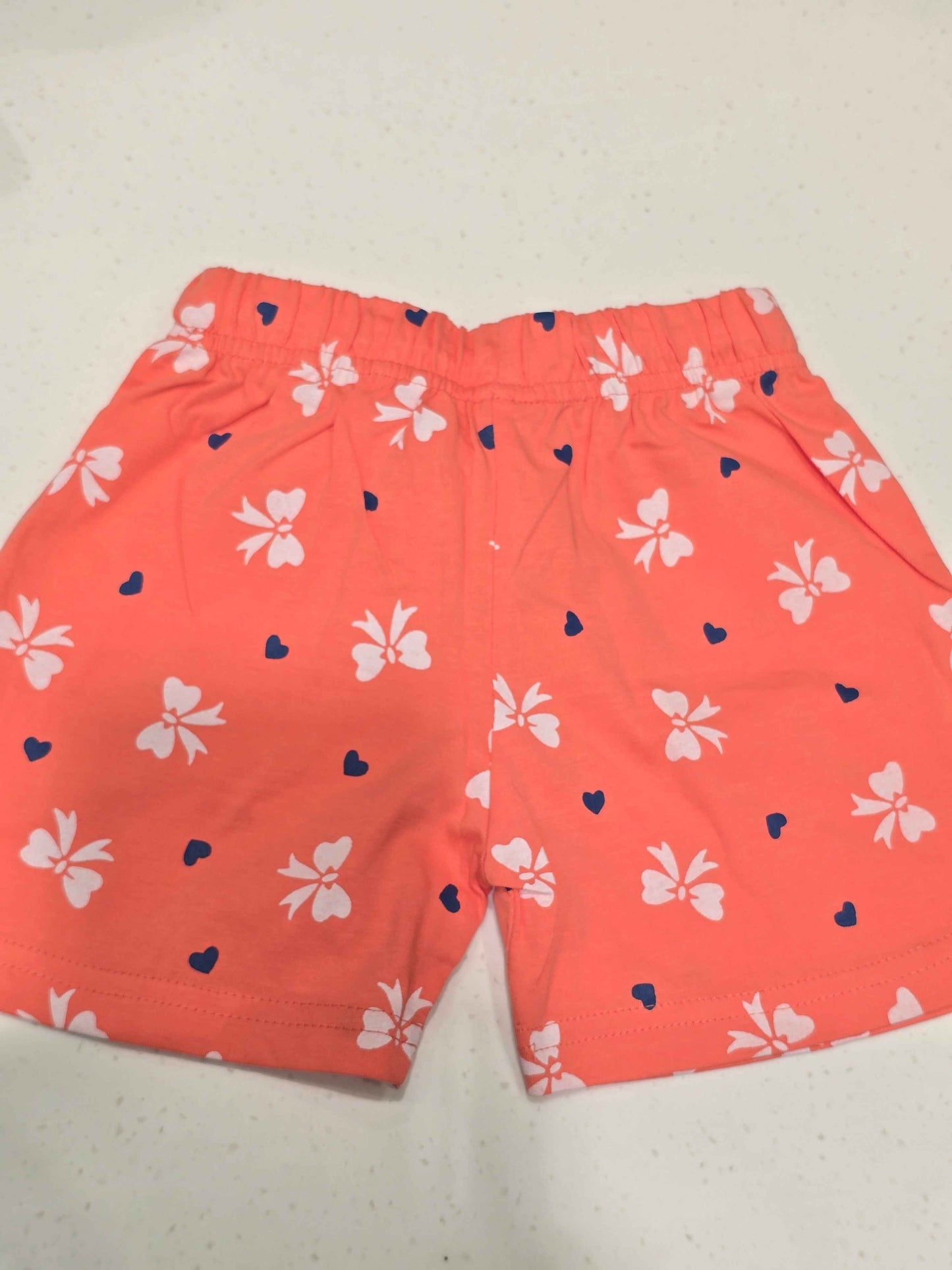Printed Cotton material orange color shorts for girl