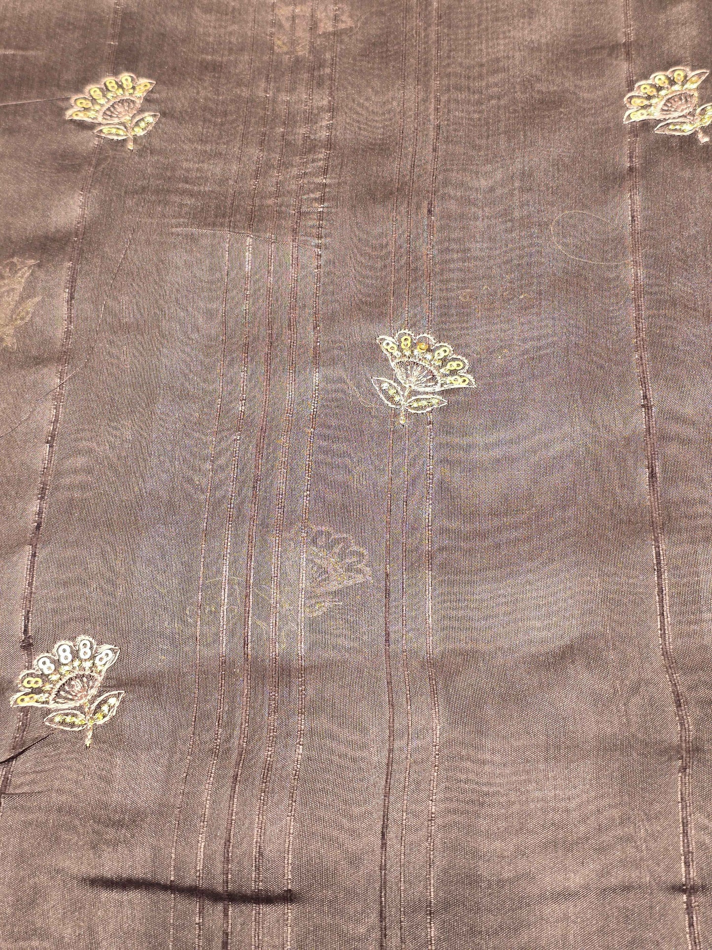 Tussar Silk Saree with Jute Finish & Sequin Work