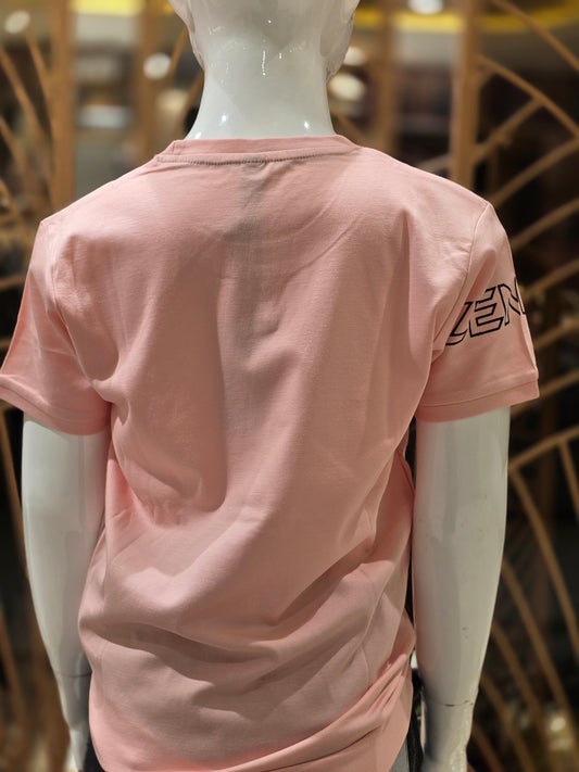 Boys Light Peach Lycra Round Neck T Shirt