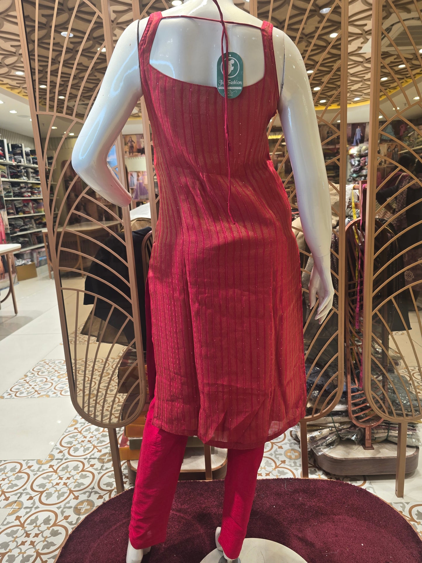 Cherry Pink Dolla Silk Party Wear Set for Women with Micro Sequin & Zari Work, Spaghetti Sleeves – Elegant Occasion Wear