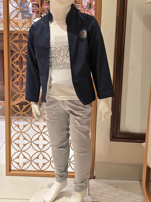 Lycra Material party wear 3piece set for boys
