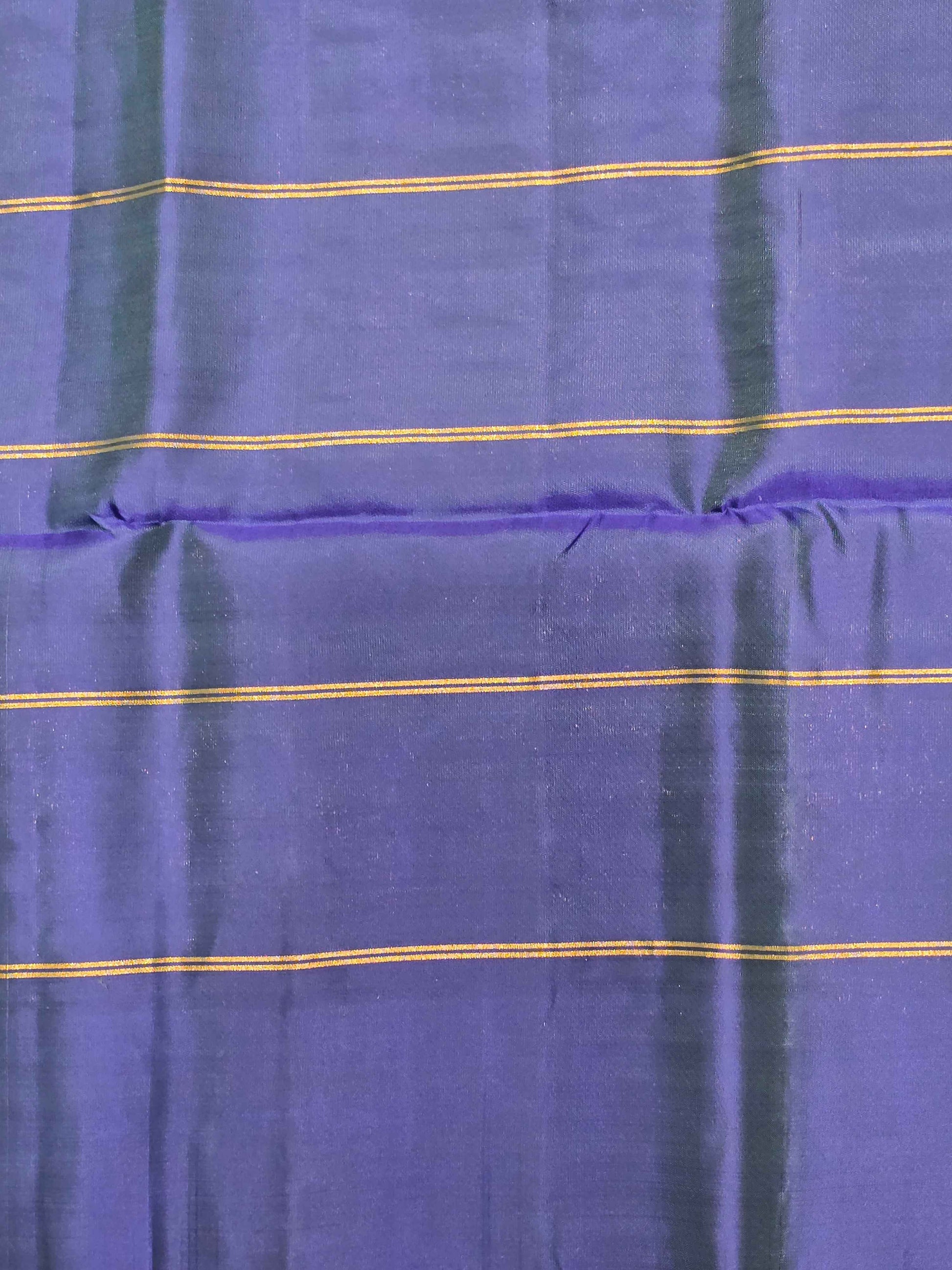 Pure softsilk saree , checked pattren with rudrakshi peacock motifs