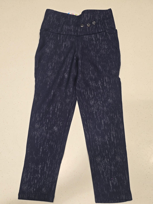 Blue Stretchable Straight Pants for Girls