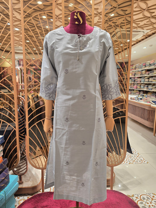 Dark Gray Cotton Kurta Top for Women