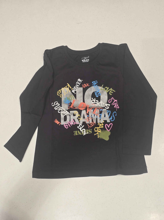 Cotton material black colour t-shirt with rubber prints