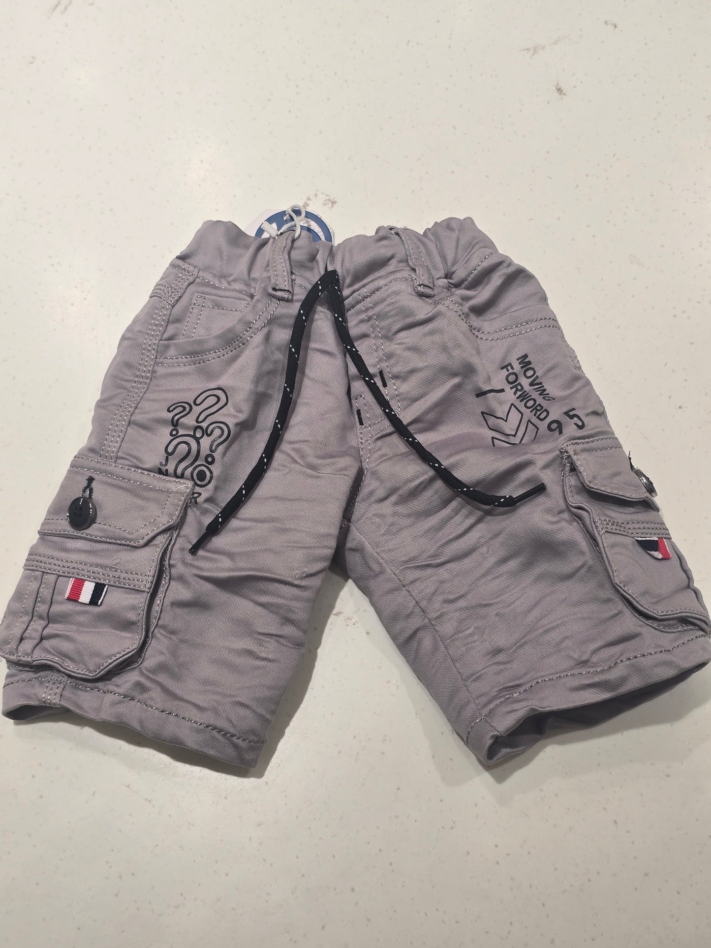 Baby Boys Gray Corduroy ¾ Four Pocket Bottom