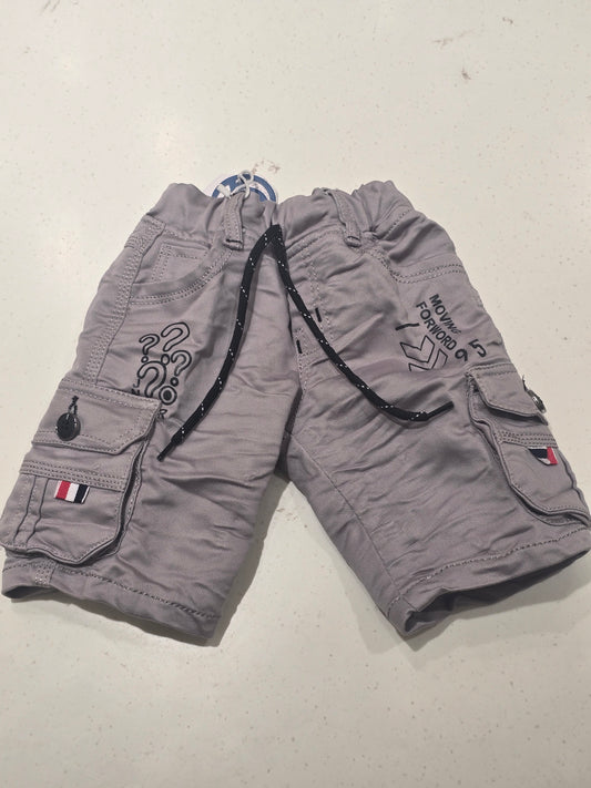 Baby Boys Gray Corduroy ¾ Four Pocket Bottom