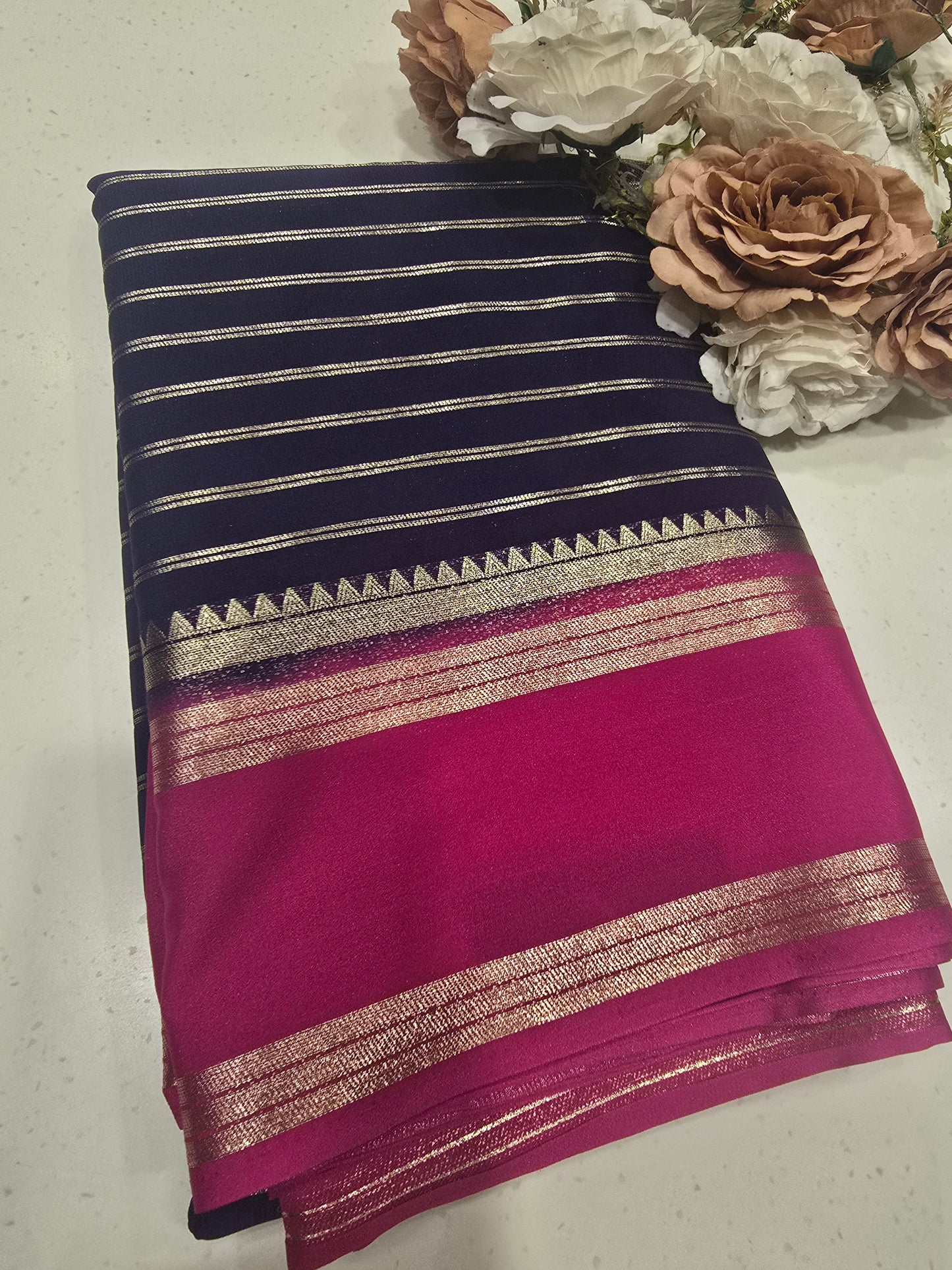 Graceful Semi Crepe Silk Saree with Zari Bentex Border | Elegant Festival & Daily Wear Saree for Women