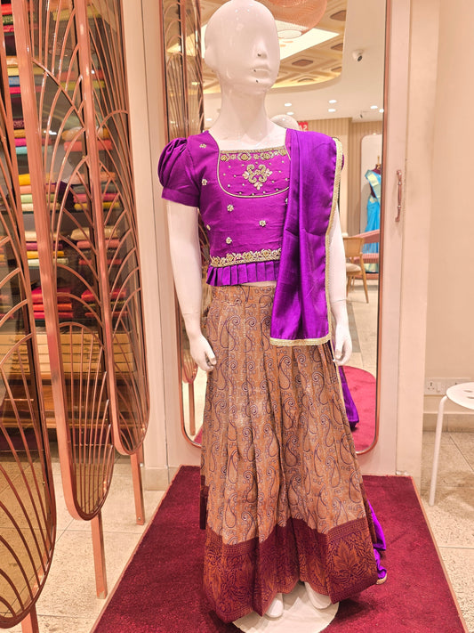 traditional South Indian style kids' lehenga choli