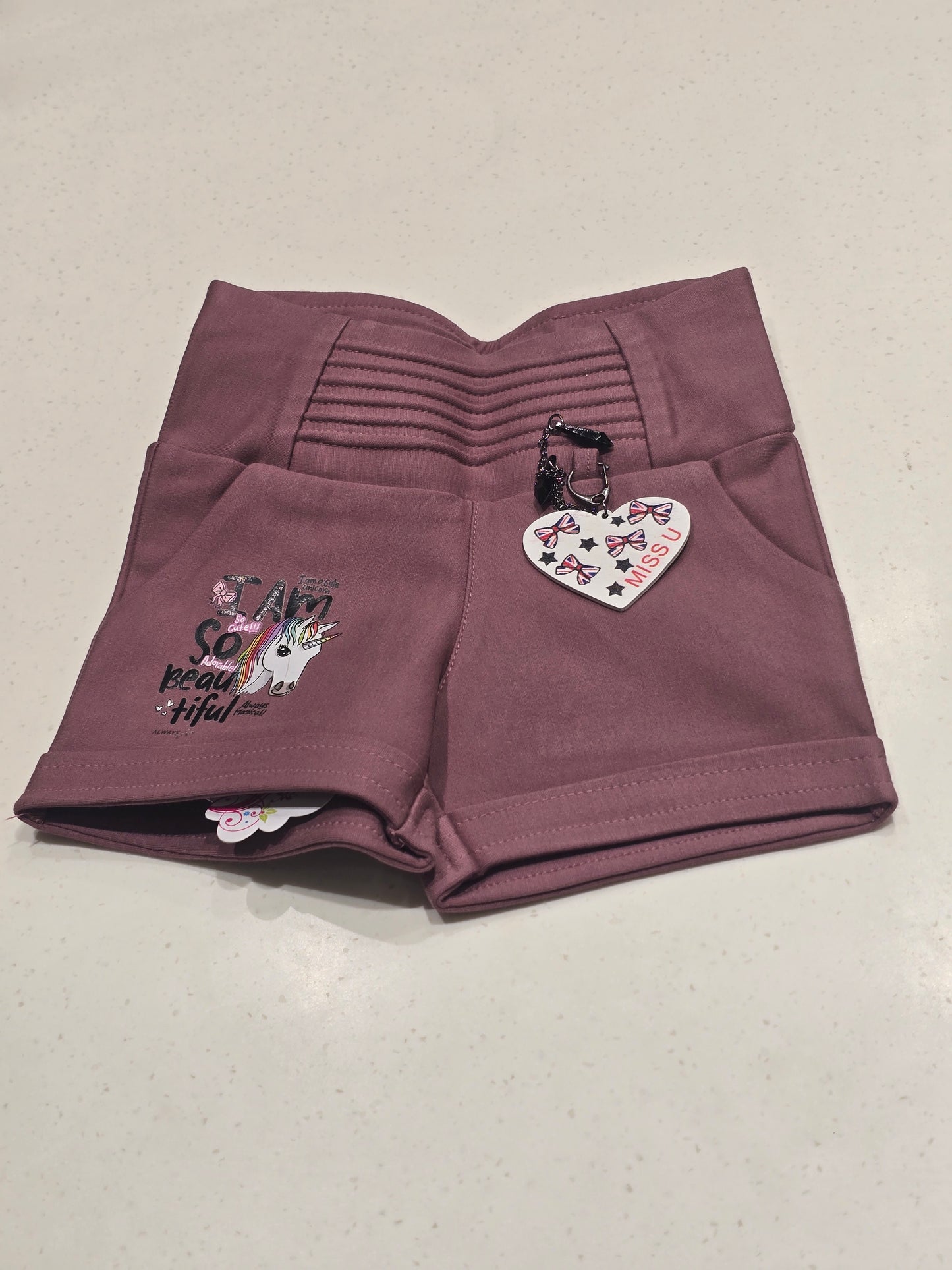 Baby Girls Stretchable Unicorn Print Fancy Shorts