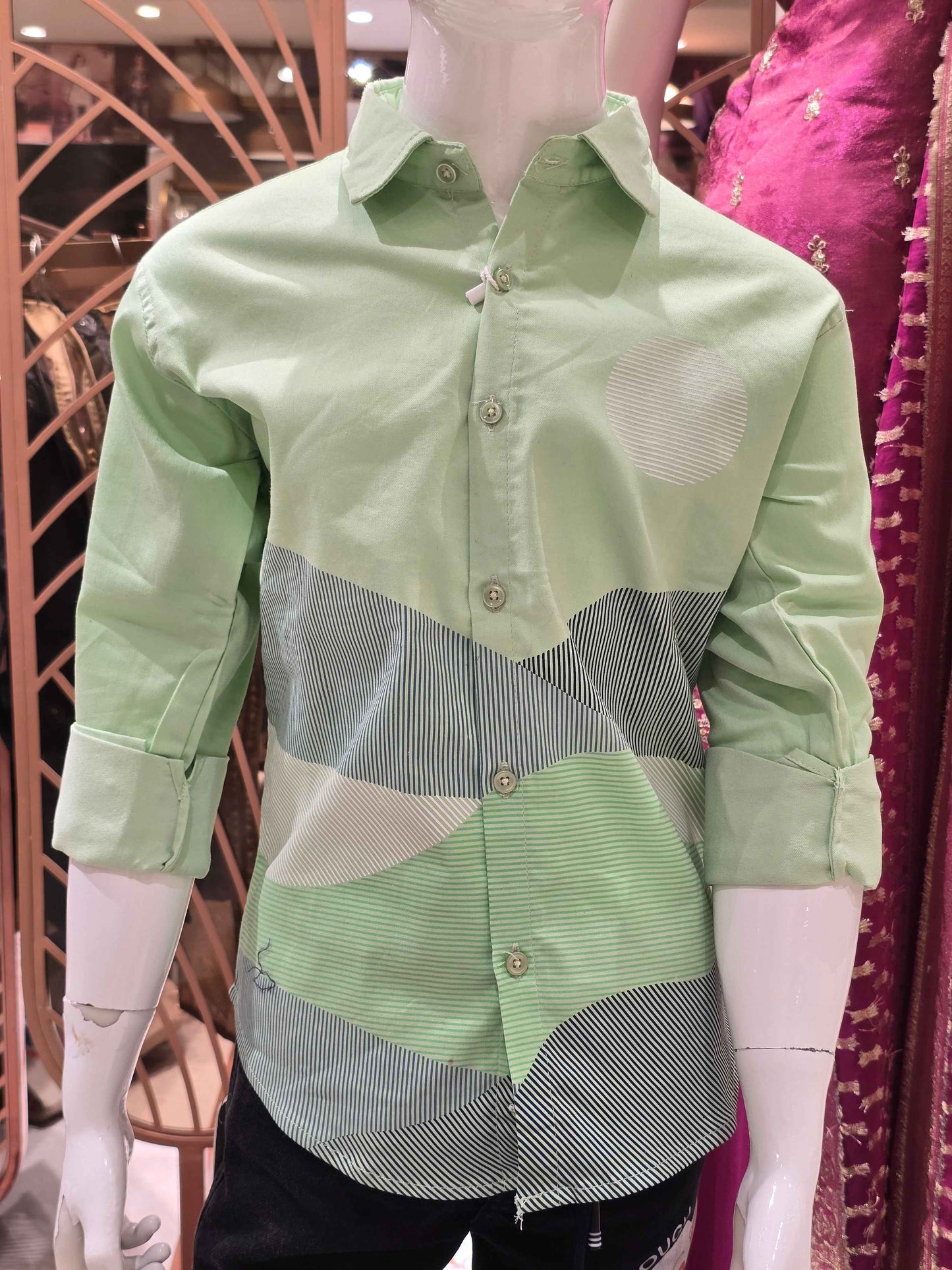 Boys Multi Colour Lycra Cotton Full Sleeve Shirt