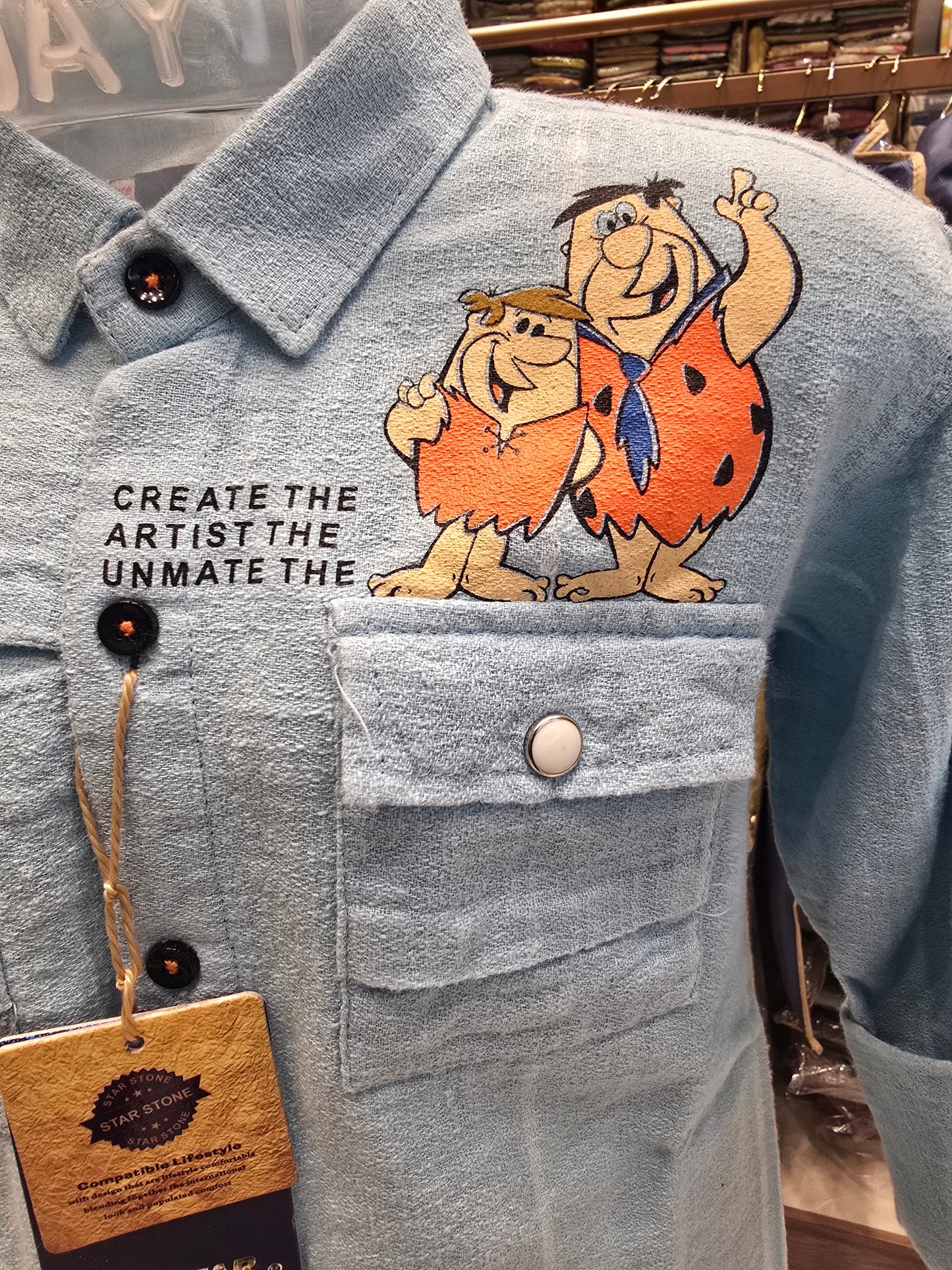 Boys Pure Linen Printed Shirt – Full Sleeves