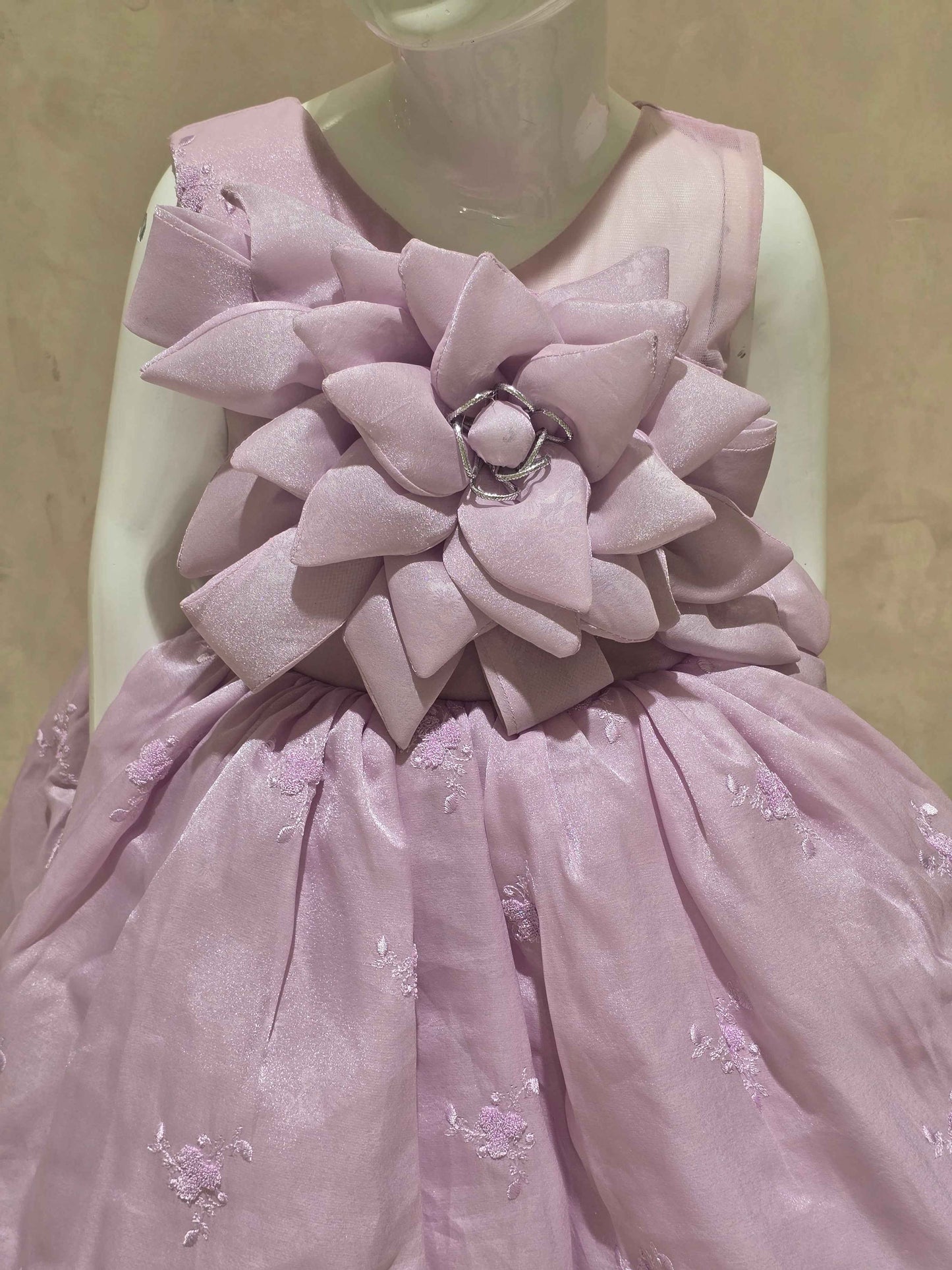 Lavender Organza Baby Frock for Girls