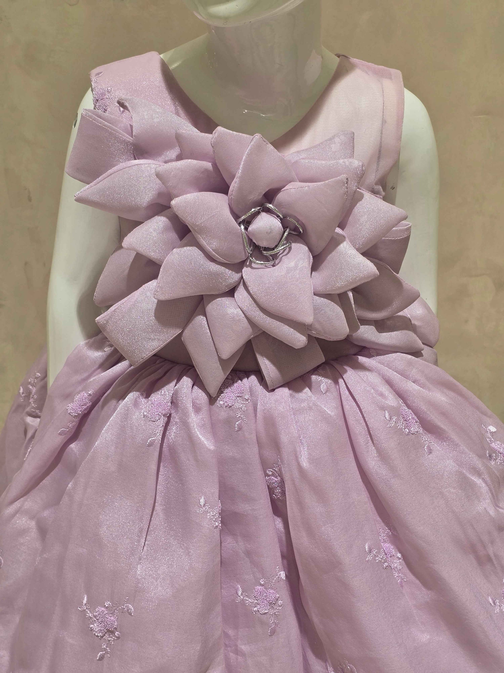 Lavender Organza Baby Frock for Girls