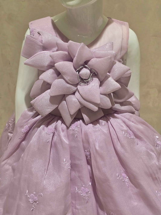 Lavender Organza Baby Frock for Girls