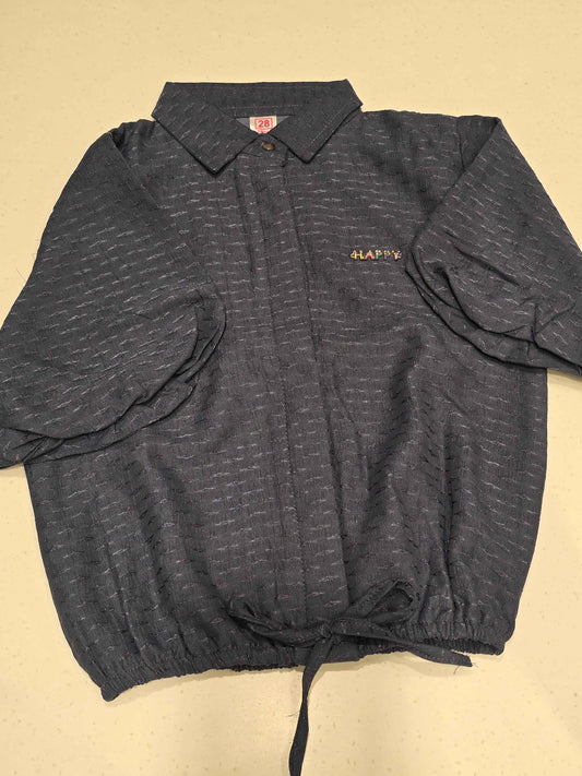 Dark Grey Cropped Track Shirt for Girls