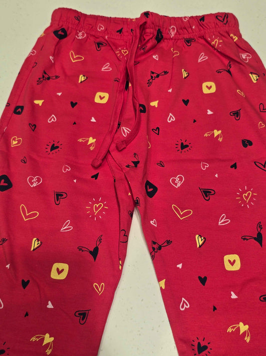 Red cropped lounge pants or capris