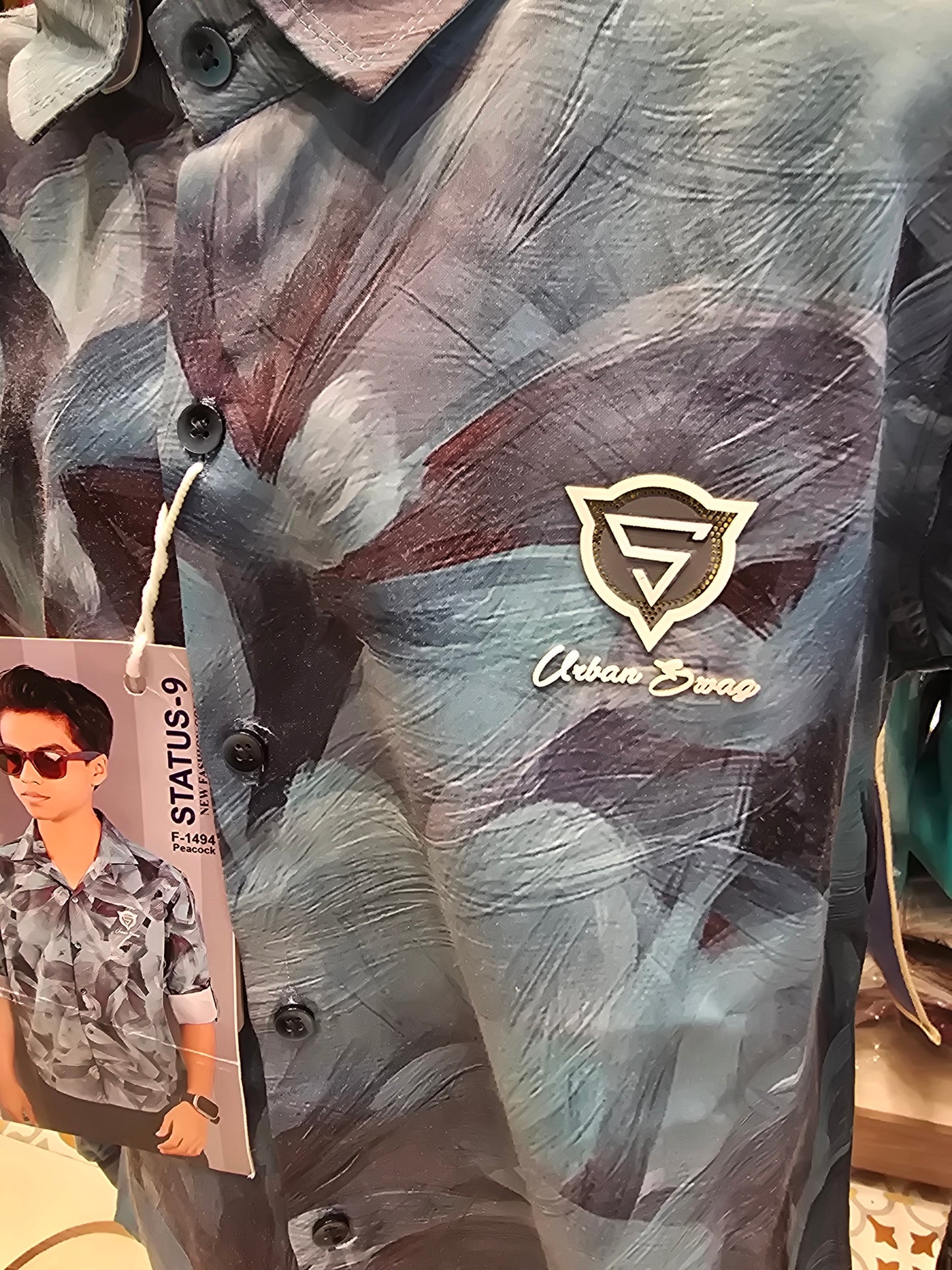 Boys Satin Printed Shirt – Full Sleeves | Party Wear