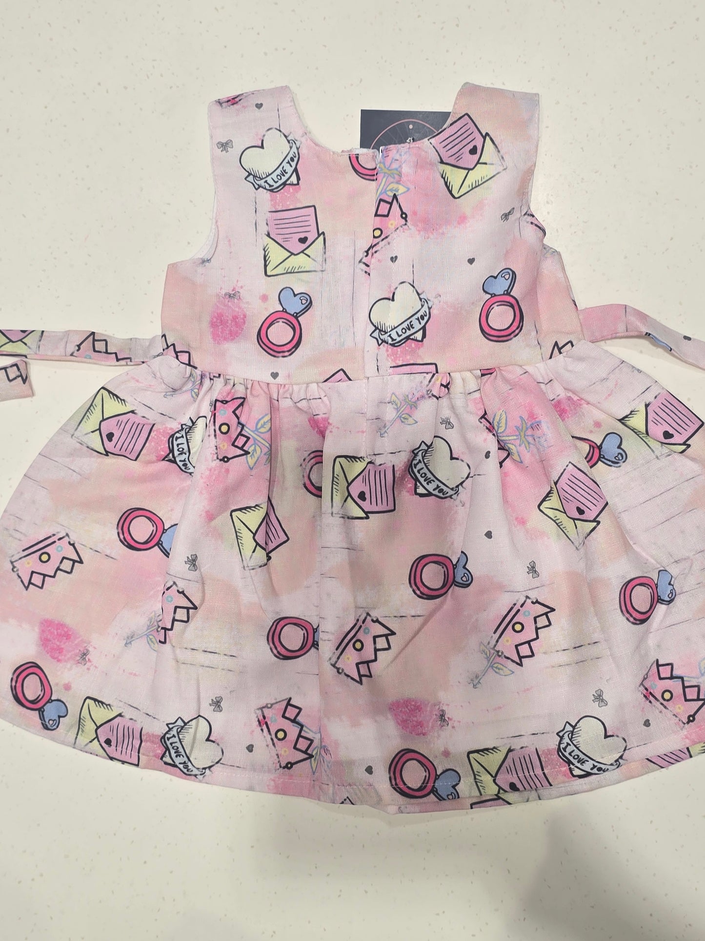 Baby Girl Baby Pink Cotton Printed Frock