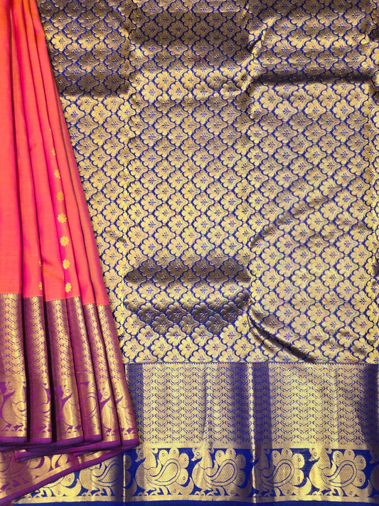 Pure Kanjivaram Silk Saree with Traditional Butta