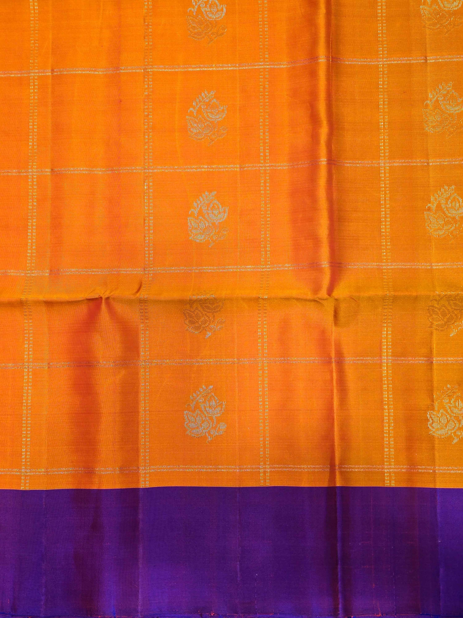Pure softsilk saree , checked pattren with rudrakshi peacock motifs