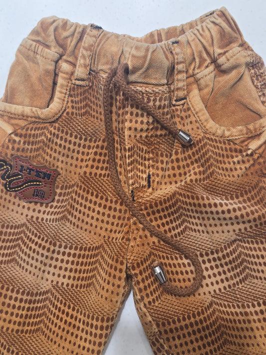 Baby Girls Rust Corduroy Elastic Waist Shorts
