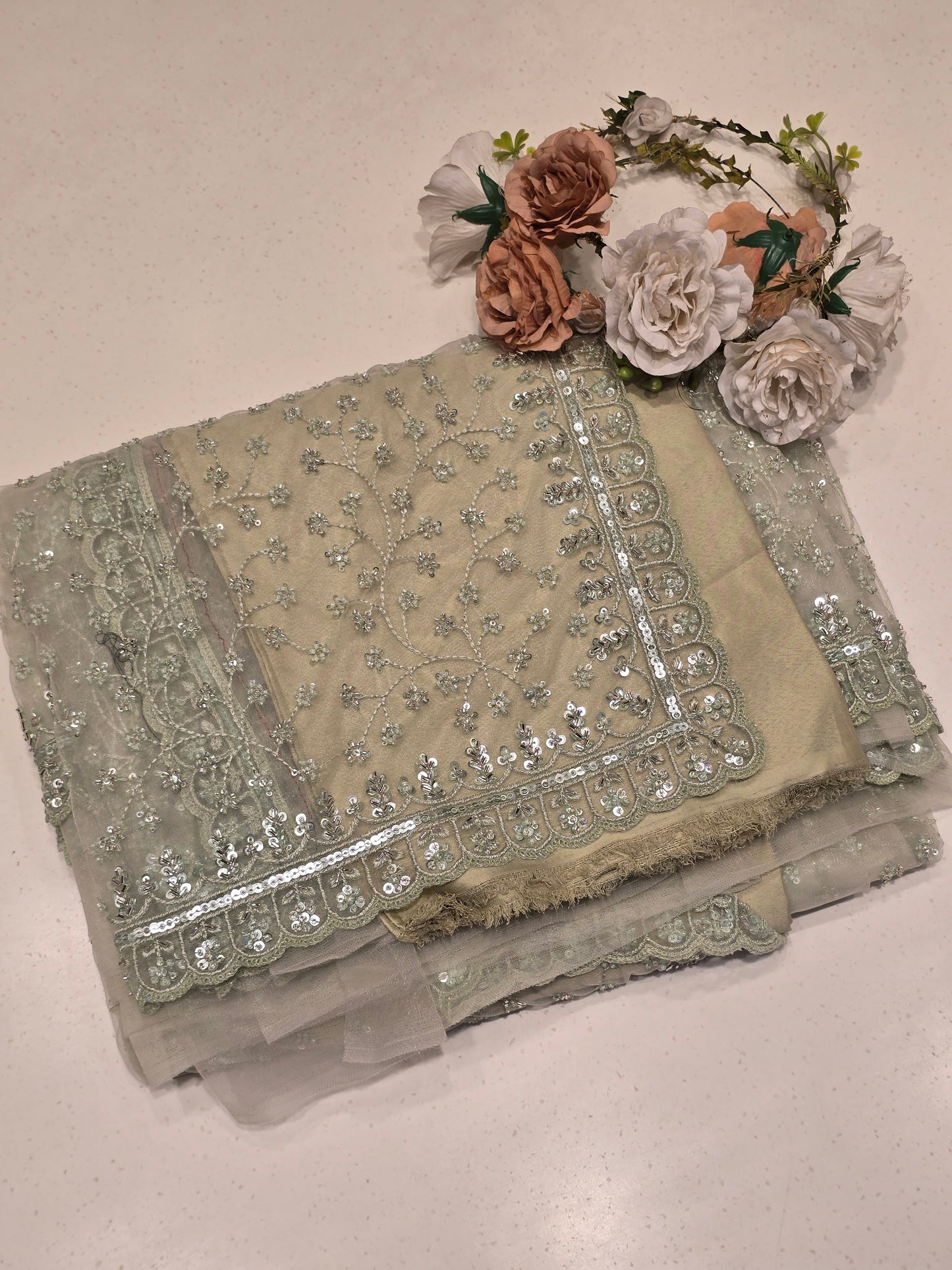 Exclusive Bridal fancy , stone & sequence work with Shapper obtainable