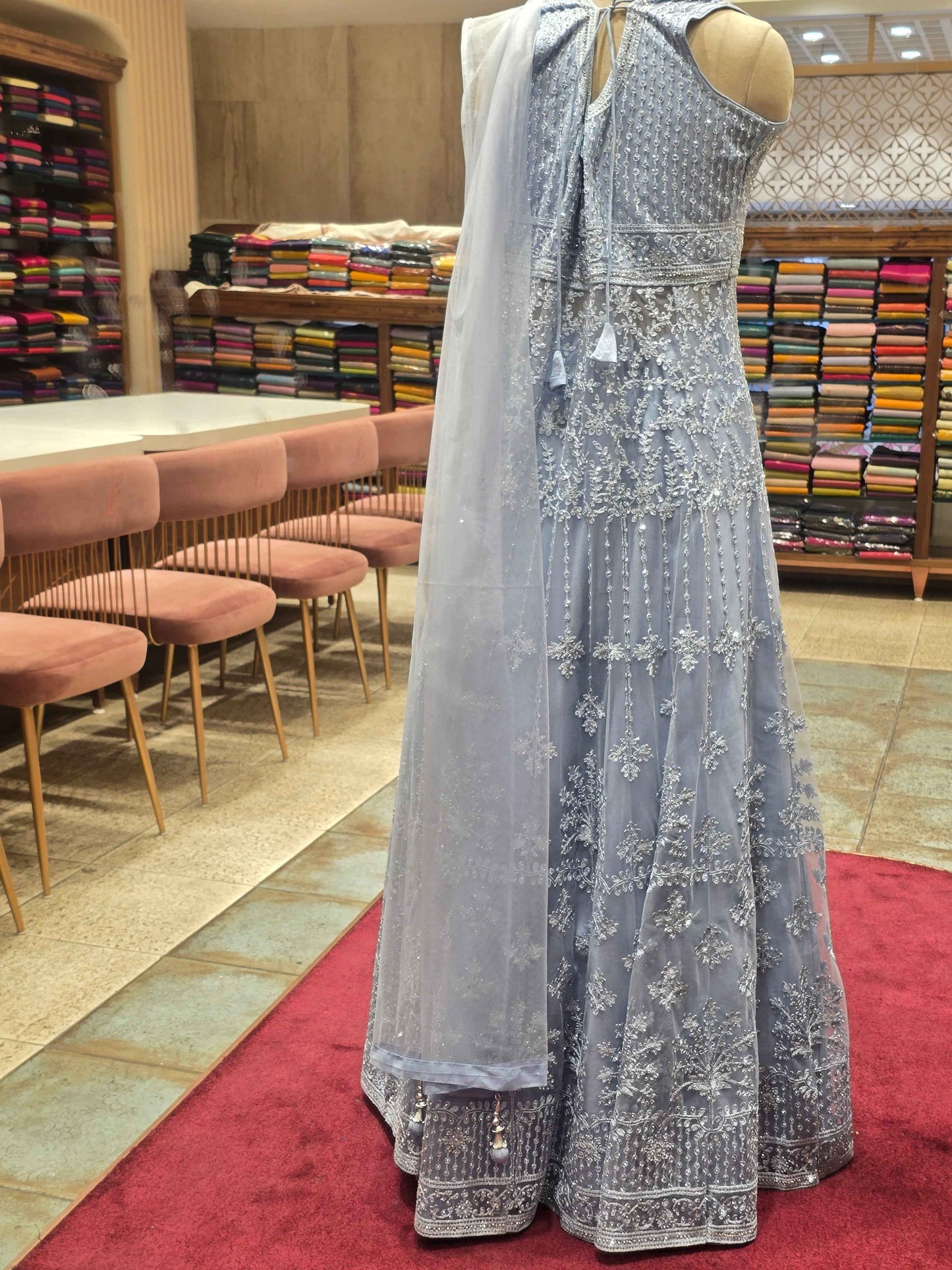 Knitted material party wear lehenga for women