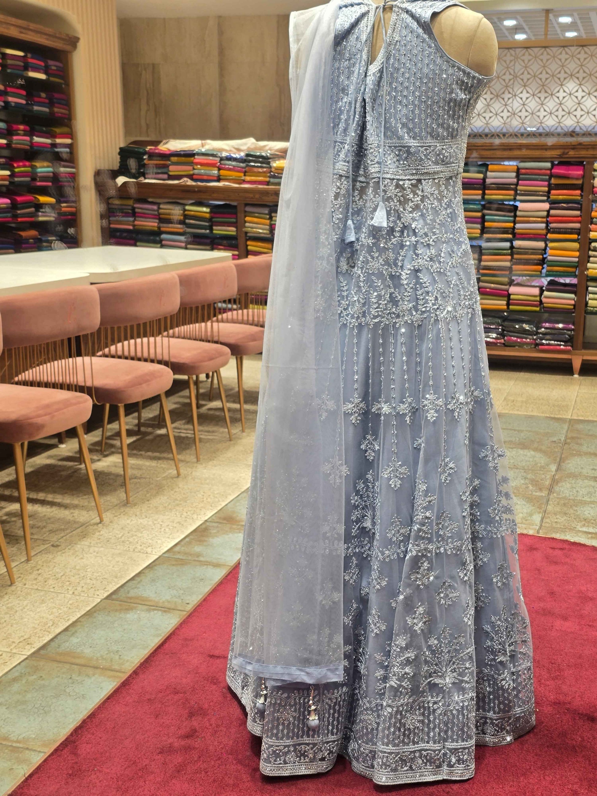 Knitted material party wear lehenga for women