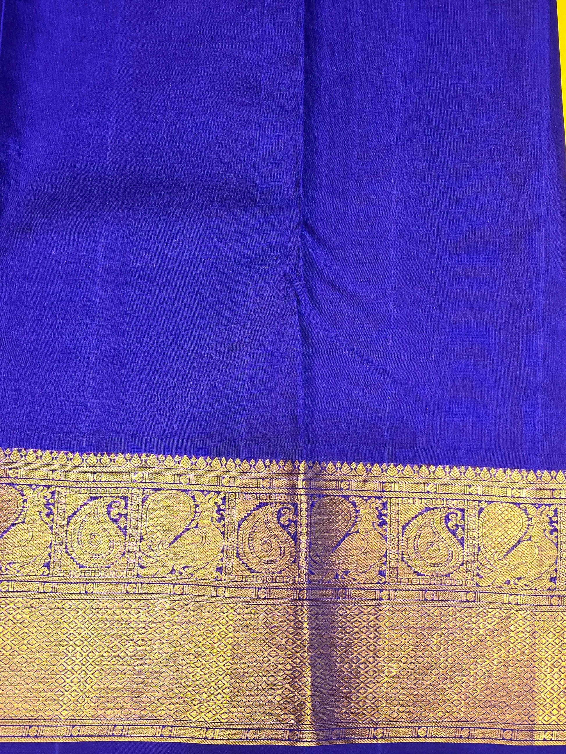 Pure Kanjivaram Silk Saree with Peacock Motifs