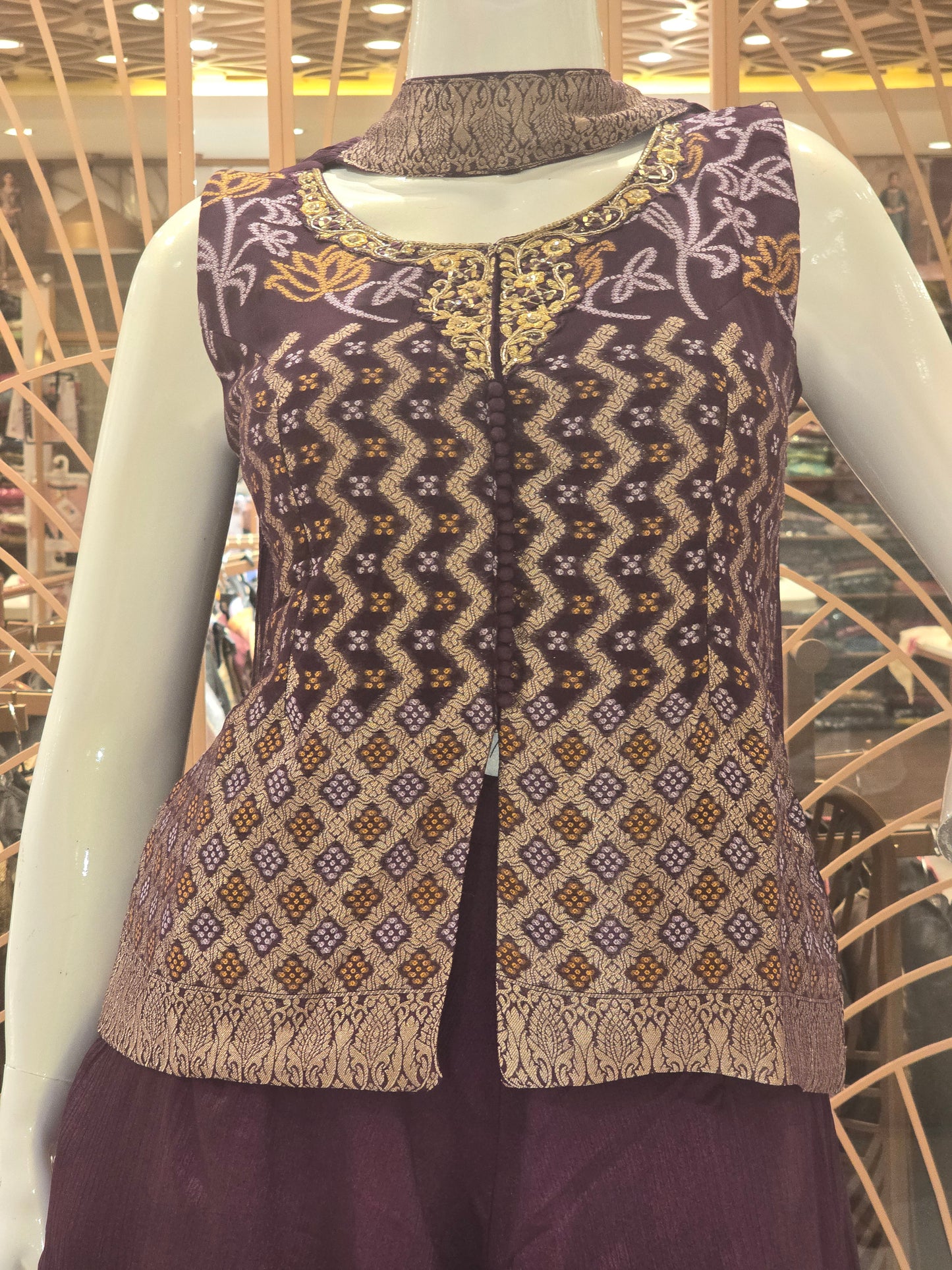 Women Purple Chiffon Georgette Sharara Set