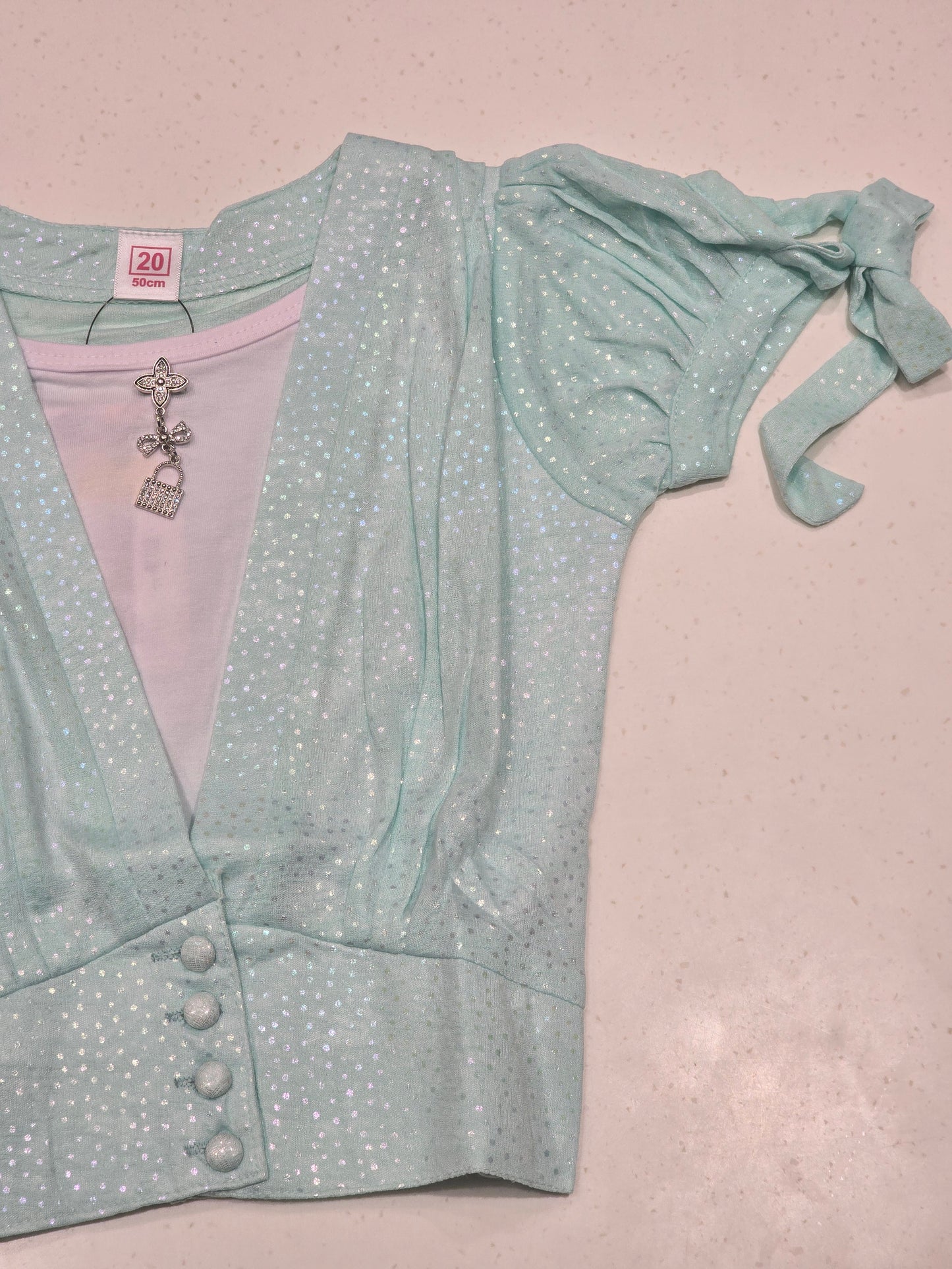 Girl Pista Satin Party Wear Fancy Top