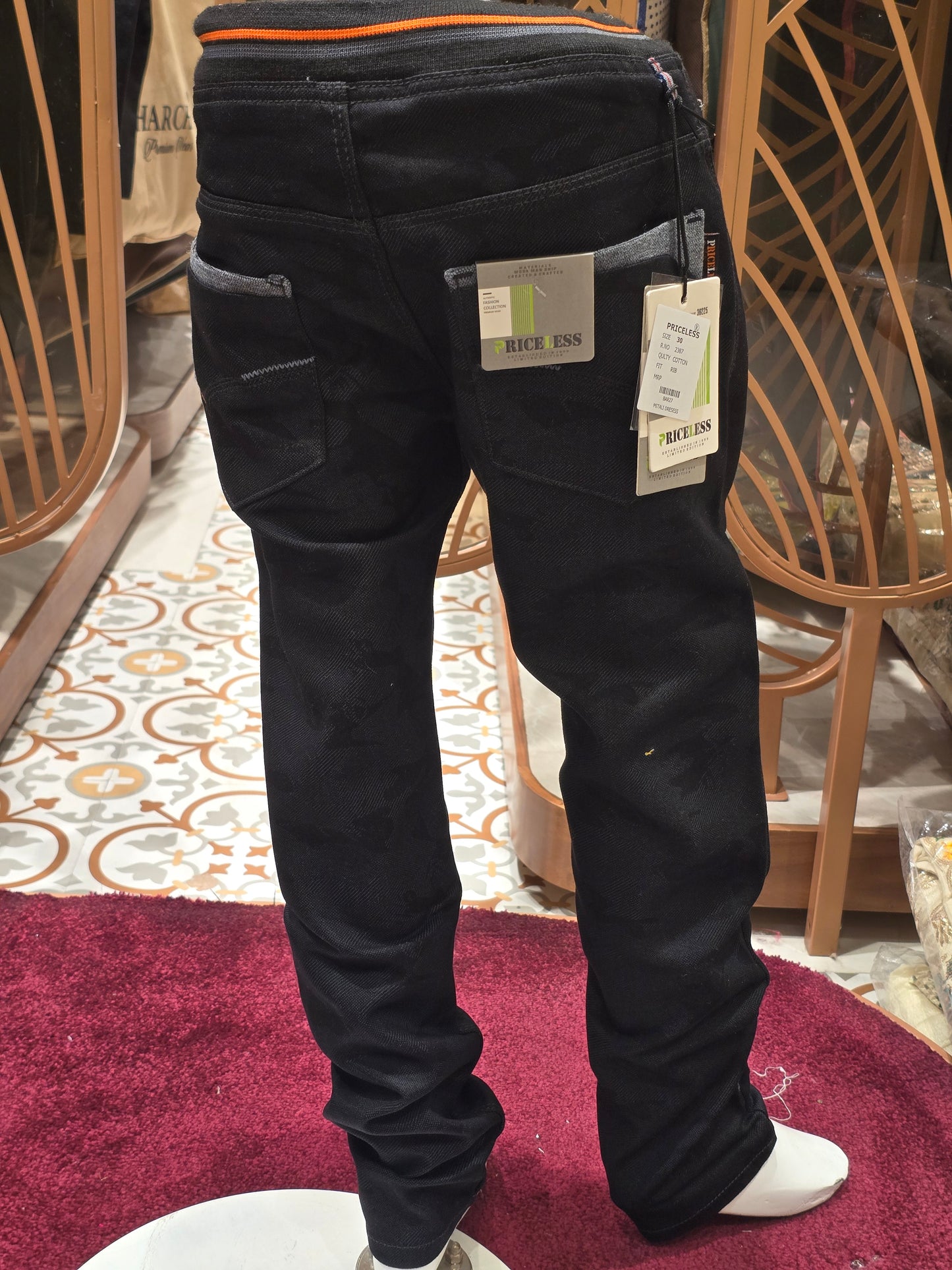 Boys Black Denim Stretchable Jeans Pant
