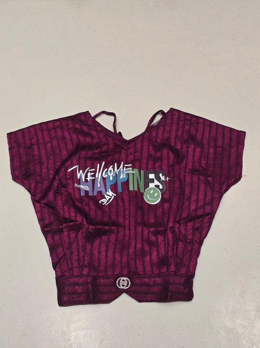 Satin material maroon color butterfly top